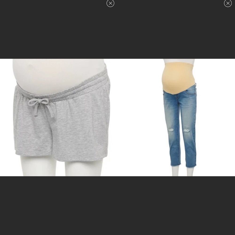 Maternity Distressed Capri Jeans & Shorts‎ Bundle Size Small New
